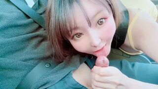 A juicy girl's ass shakes during a wild car ride with an intense climax