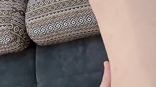 Skinny step mom is asking where she is and jumps on cock