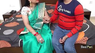 Desi Pari teaches English to a boy and fucks him hard