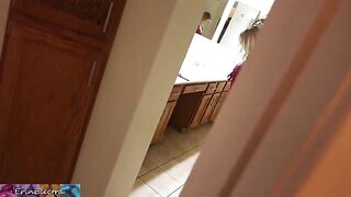 A stepson got caught jerking off while his stepmom was getting ready for bed