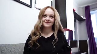 Cute stepsister lost during a strip game and had to suck cock