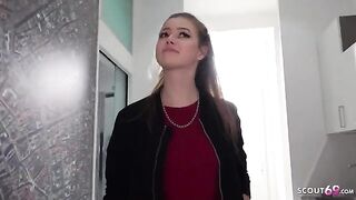 Skinny petite teen Olivia Sparkle from Prague gets banged hard by German scout