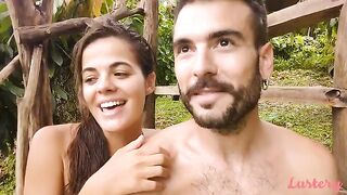 The couple has a hot and sweaty sex in the fresh air