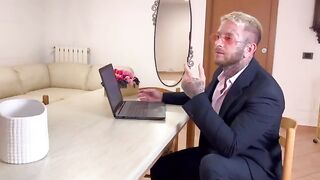 The secretary gets fucked and cum sprayed by her boss