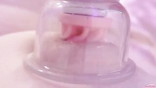 4 times cum☹️ Nipples and clit to be erected by sucking toy