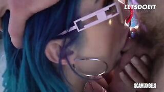 Two sexy babes Emily Willis and Jewelz Blu seduced a guy for a threesome