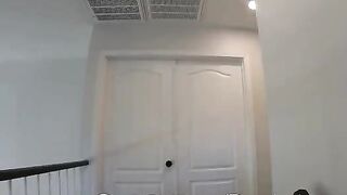 Skinny blonde sneaks her BF to fuck in POV style