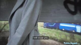 A young Russian beauty got fucked outdoors for cash by Public Agent