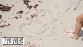 Petite Asian teen Vina Sky gets banged on the beach