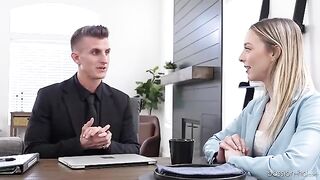 Skinny babe Lily Larimar fucked hard to get a job in this steamy Passion-HD scene