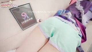Thick Thighs Qiqi Gets a Messy Massage Finish in Her Pussy
