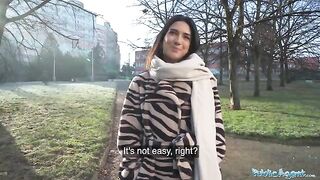 A beautiful European student got fucked by a stranger for cash