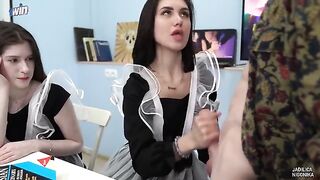 The labor teacher fucked two students in the class