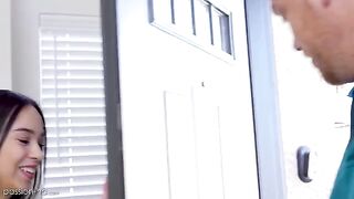 Skinny teen Dakota Tyler crushed by a huge dick in passionate HD action