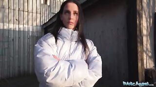 Agent picks up brunette in the street and fucks her hard in a basement