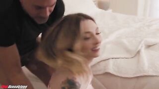 A horny babysitter left a cookie trail leading to her eager body for daddy