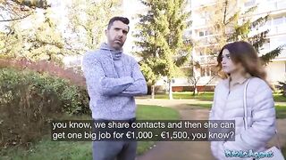 Public Agent Cheating wife Andrea Lapiedra gets fucked in public for cash