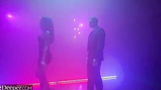 BDSM sex with a hot brunette and her ball gag in Deeper