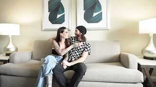 A guy's first experience with two girls giving him a blowjob