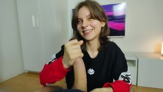 Young and cute amateur shares messy hotloads with her boyfriend in this hot video