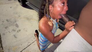 Married woman sucks my cock in the parking lot like a lot lizard
