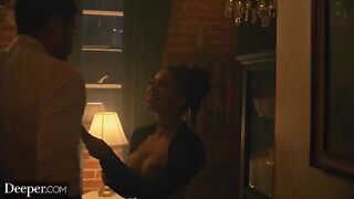 A man fucked a black burlesque dancer Kira at an afterparty, inspired by DEEPER