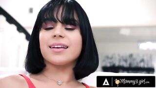 Hot moms punish sexy petite teen in a gangbang scene