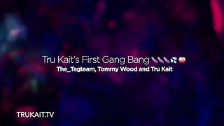 First gangbang for stunning Latina Tru Kait