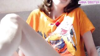 A girl was caught in bed with a sex machine, reliving a wild story