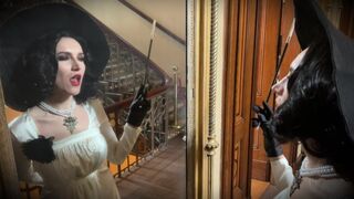 The tall and busty Lady Dimitrescu gets her pussy railed