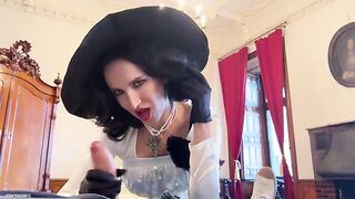 The tall and busty Lady Dimitrescu gets her pussy railed