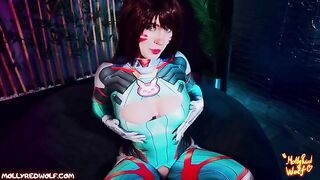 NERF This! Dva gets triple damage - hot cosplay sex after a hard fight