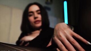 A sexy girl with big boobs gets her pussy oiled up