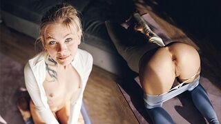 Yoga girl gets her pussy smashed while wearing leggins