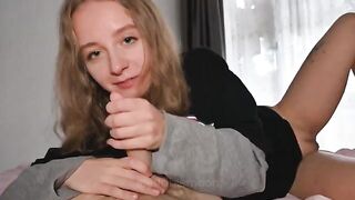 Let's talk about love. A sexy girl shares her thoughts on intimacy in a passionate scene