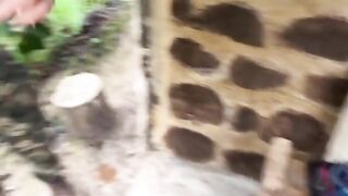 A girl was fucking in the jungle and she got caught