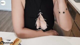 The girl is looking for excuses to get cum from neighbor