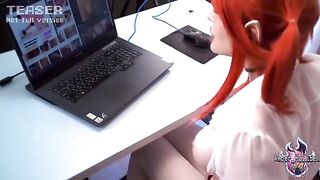 Redhead girl has a dream about sex with a guy in an elf costume