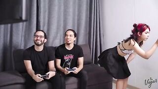 Cindy Luna cheats on her BF and gets caught in a steamy situation with two guys