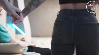 The husband made a surprise for his hot wife in a threesome