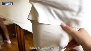 Stepmom with big boobs thanks the stepson with sex for breakfast
