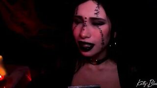 An evil witch casts a spell on a man with a big dick, starring Katty Blake