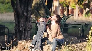 Sex in public place with a risk of being caught for a hot teenie