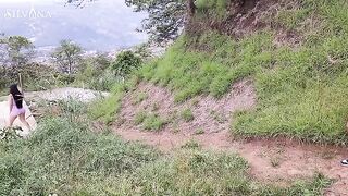 Fitness Latina MILF with big ass gets spied on outdoors