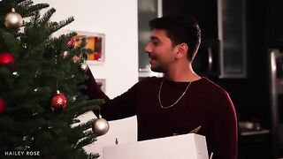 The Christmas surprise for the young couple was double-breasted