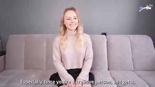 Blonde with big ass gets fucked on her first porn casting