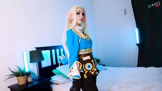 Princess Zelda fucks with a cock, not waiting for Link - CUT
