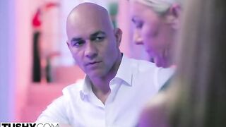 Cute babe Agatha won’t leave without getting her ass fucked