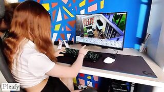 A gamer girl was fucked while her boyfriend played video games with her