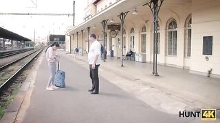 Hunter picked up girl in the train station and fucked her for cash